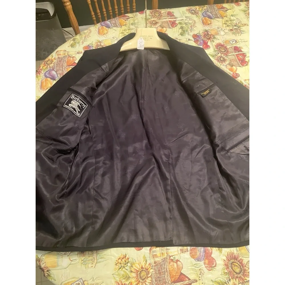 Vintage Burberrys Blazer Mens 42R Navy Blue Wool Sport Coat Jacket Gold Buttons